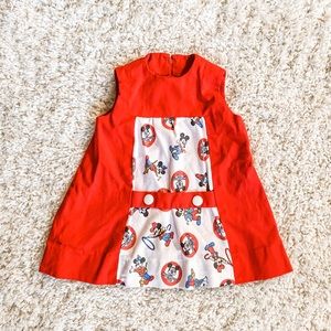 Vintage Handmade Mickey Mouse Mod Shift Dress
